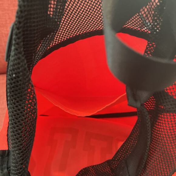 Victorias Secret PINK Tote Bag/Pool Bag Bright Orange Black Mesh Dual Handle - Picture 8 of 12